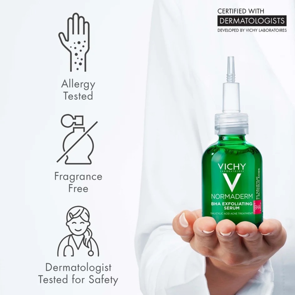 Vichy Normaderm BHA Exfoliating Serum Salicylic Acid‎ Acne Treatment (1 fl. oz.) - Picture 2 of 9